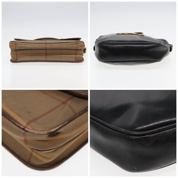 Ferragamo MCM Burberrys Shoulder Bag PVC Leather 4Set Brown Black - Picture 15 of 15